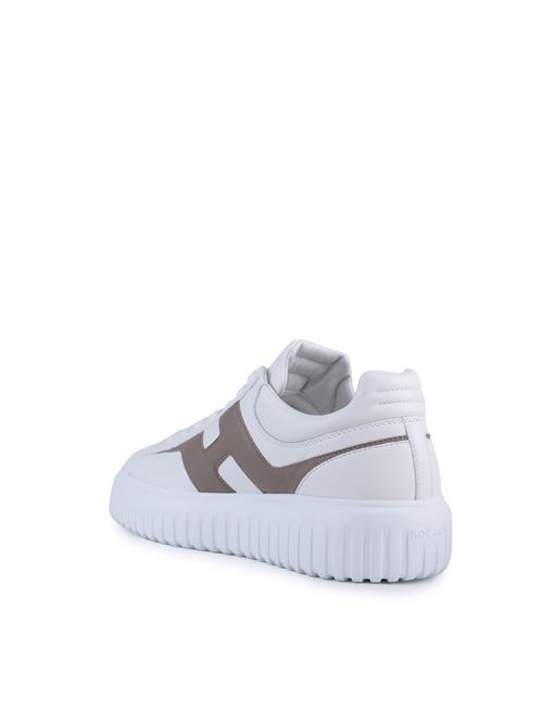 Sneakers H-Stripes in pelle Bianco Marrone HOGAN | HXM6450FE91 LE901GK